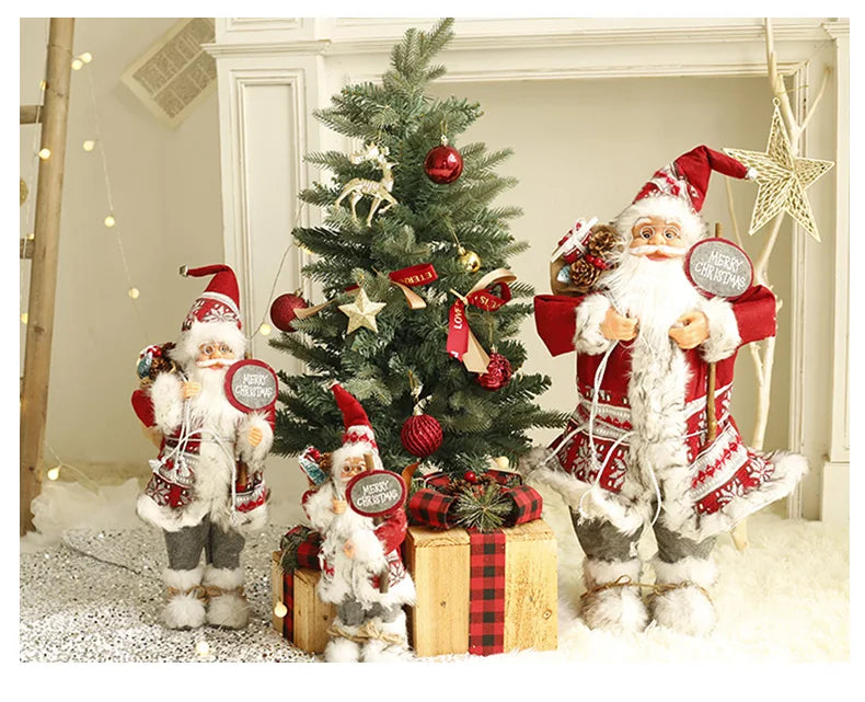 Grandi bambole di Babbo Natale decorative da 60 cm, Babbo Natale in piedi.