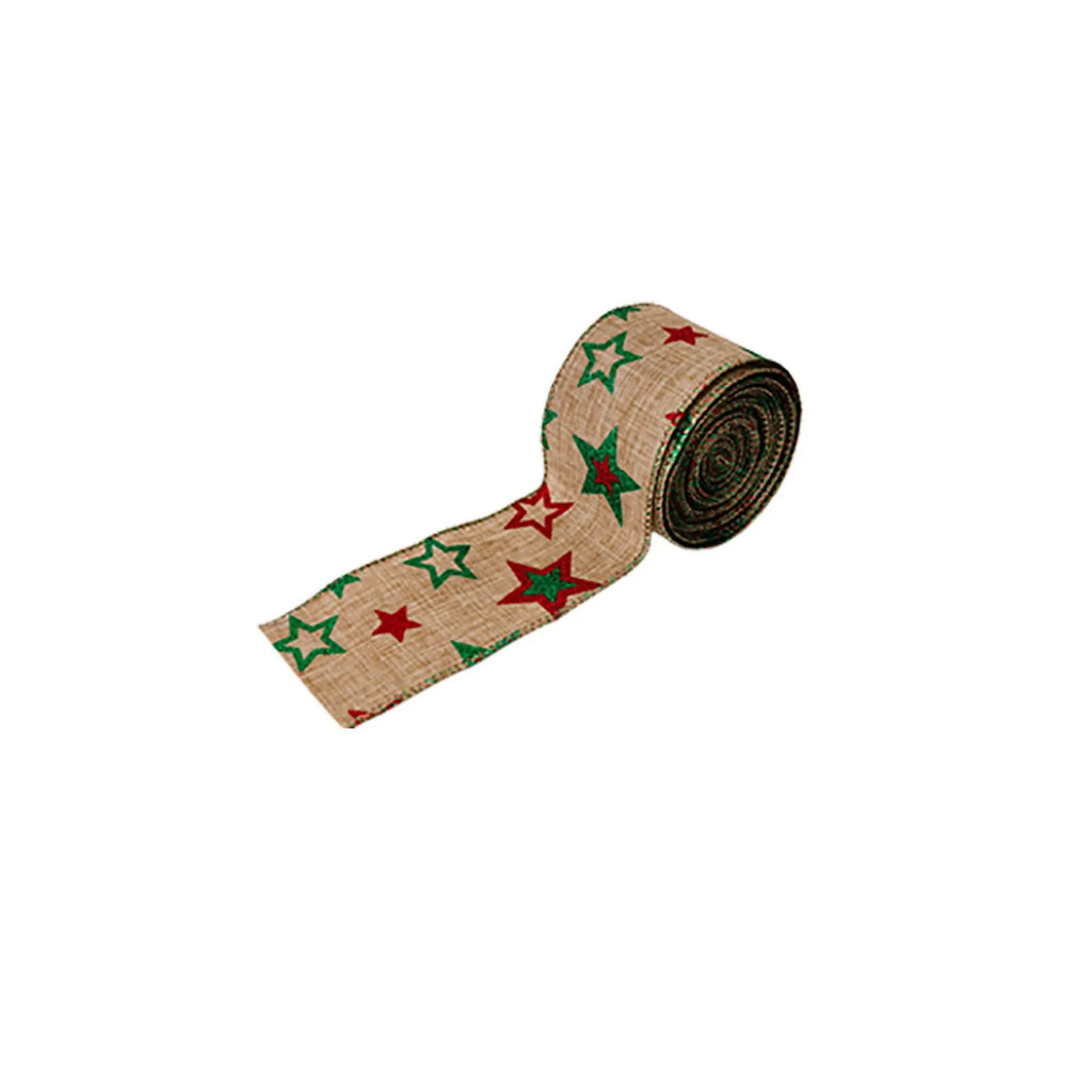Christmas Fabric Ribbon Burlap Wreat Gift.