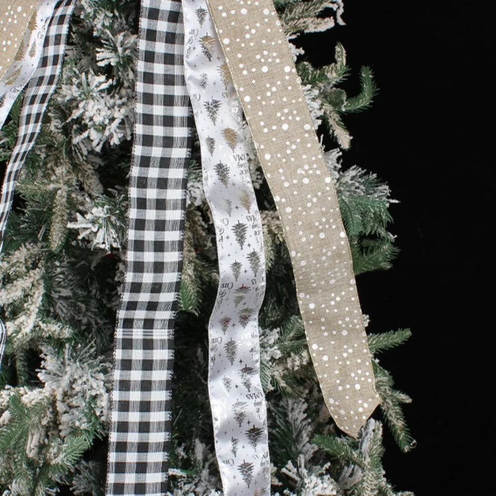 Decorazione per albero di Natale con fiocco appeso a nastro lungo