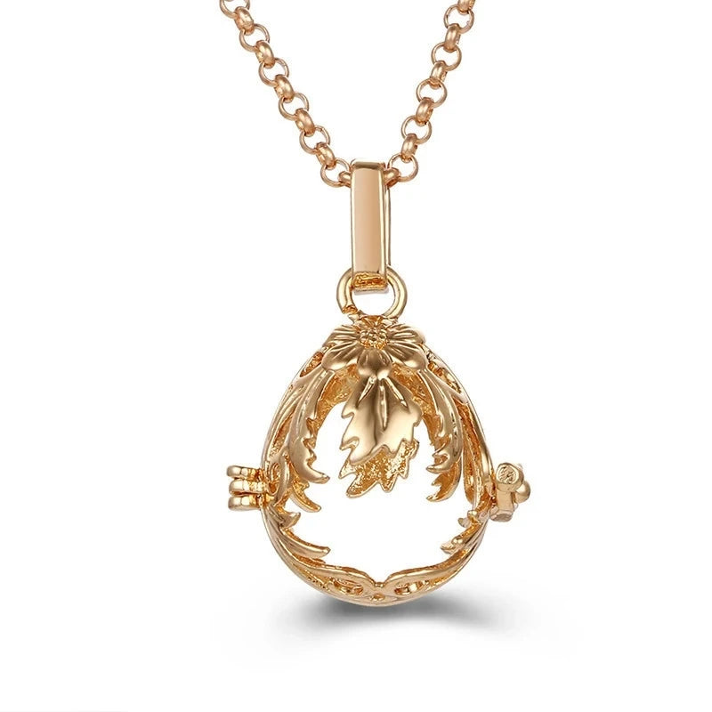 Collana con medaglione con campanellino musicale e chiamata a sfera degli angeli, collana vintage per la gravidanza.