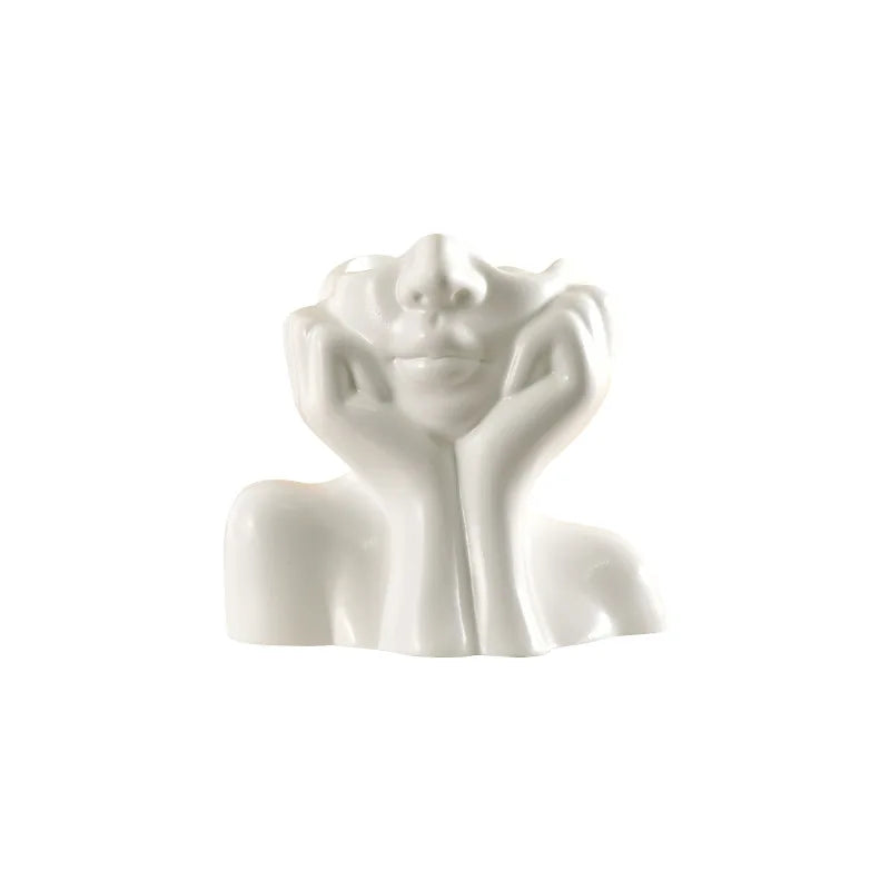 American Face Holding Vase Decoration Living Room Flower Table Decoration.