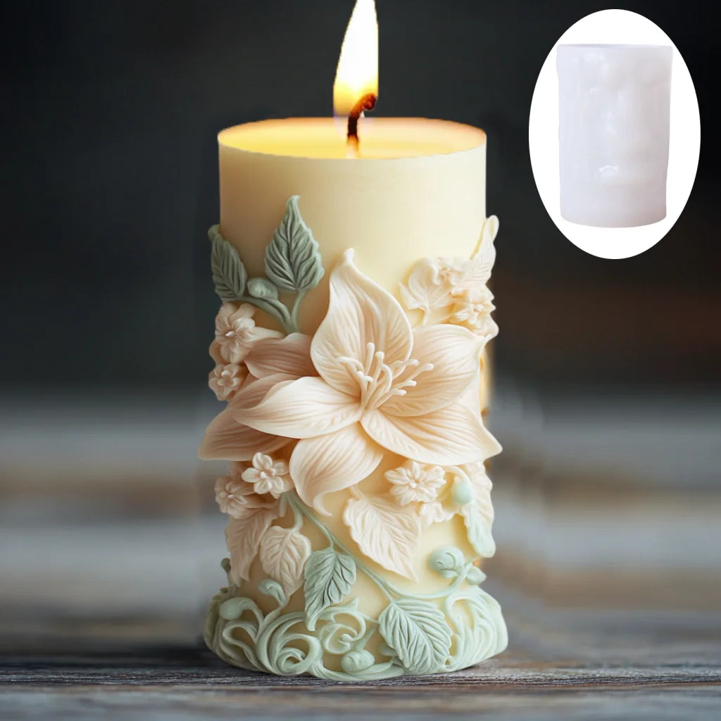 Large Peony flower ball rose candle silicone mold