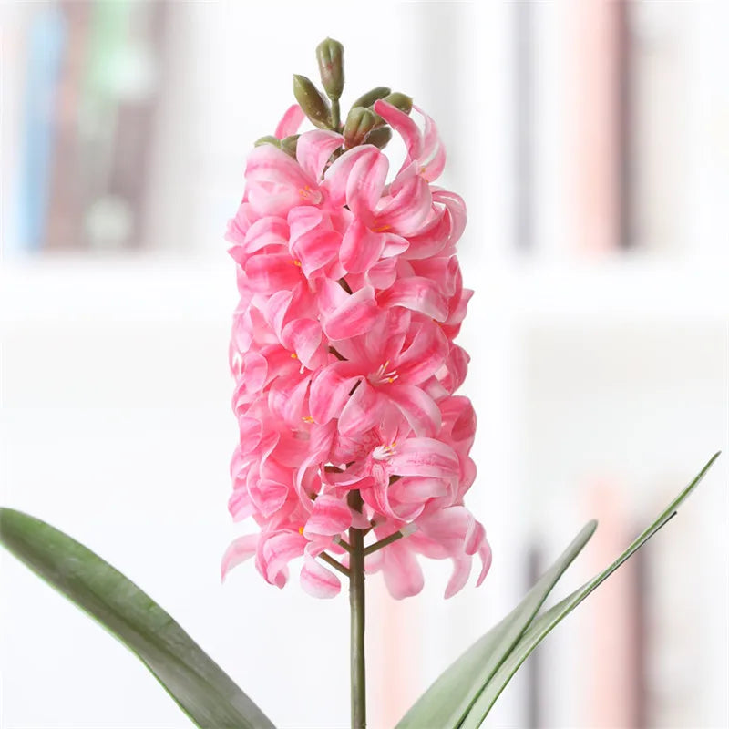 Hyacinth Single Branch With Leaf 3D Artificial Flower.