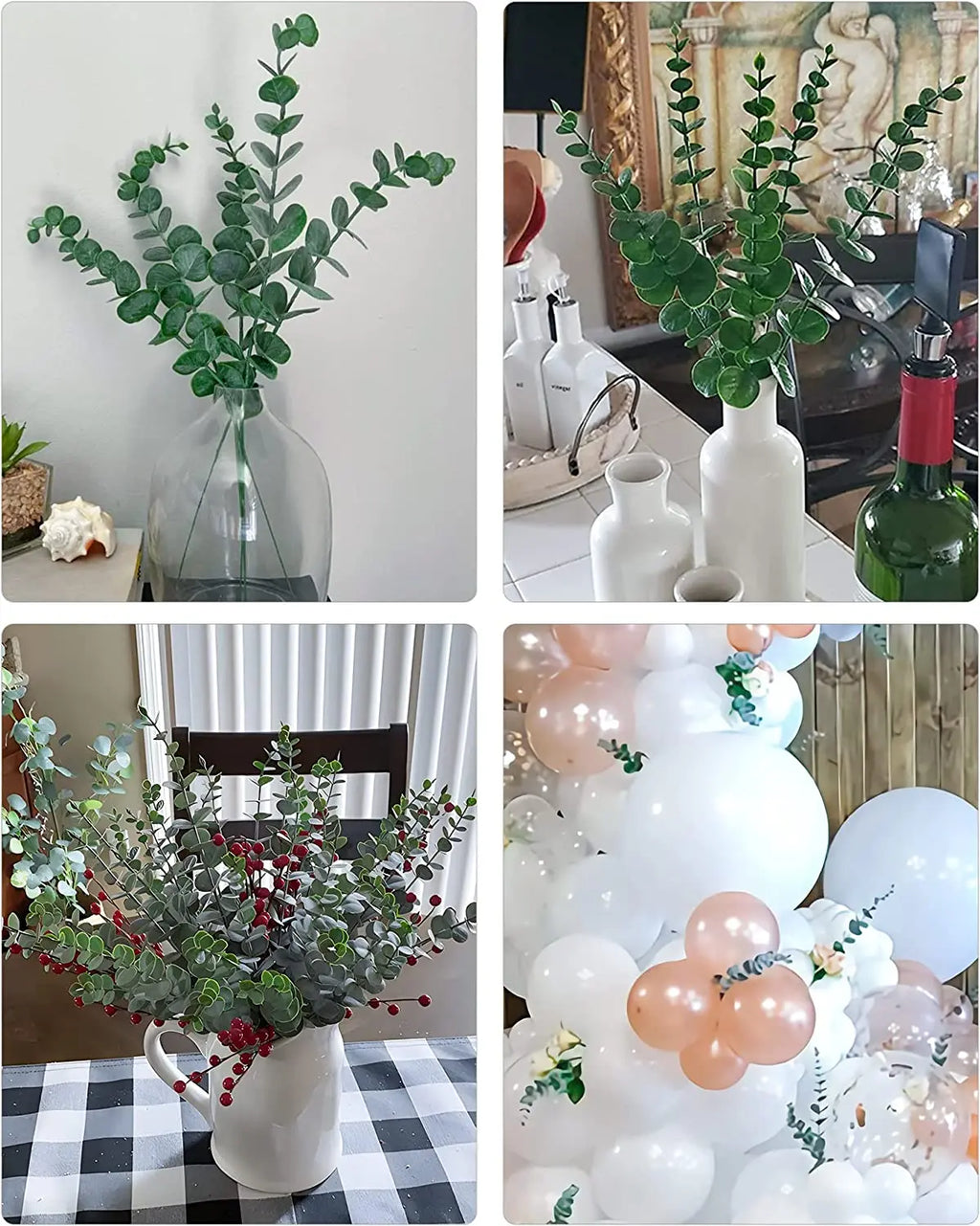 Pianta finta di eucalipto artificiale Silver Dollar Greenery.