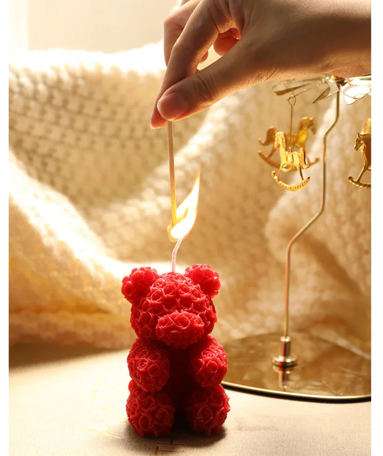 Candela Orsetto Rosa Aromaterapia Profumata Deliziosa.