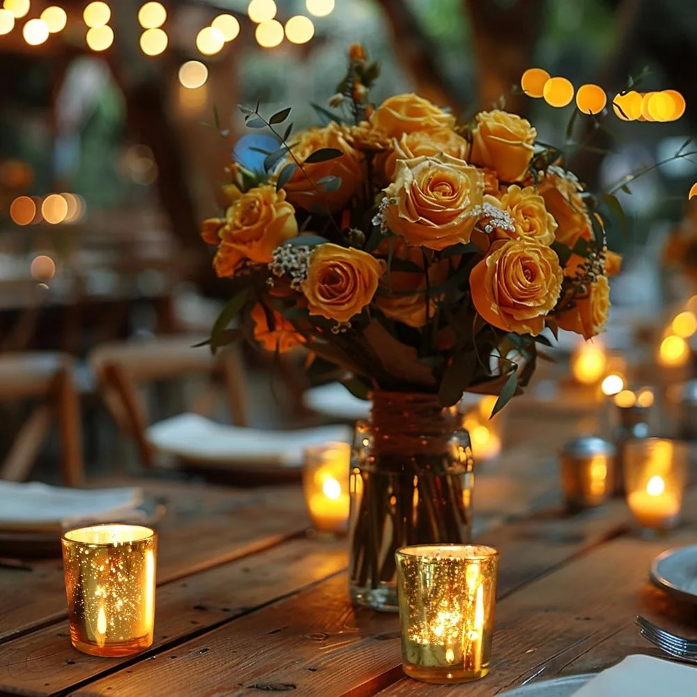 Portacandele tealight in vetro al mercurio