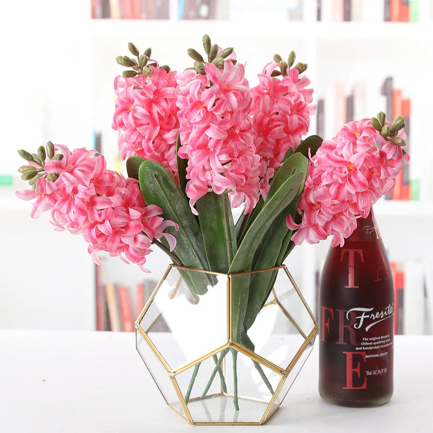 Hyacinth Single Branch With Leaf 3D Artificial Flower.