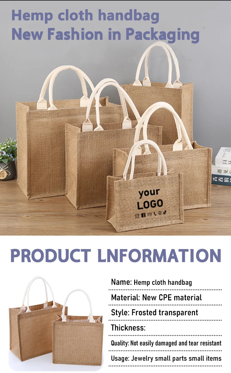 Linen handbag Eco-friendly Cotton and Linen canvas bag.