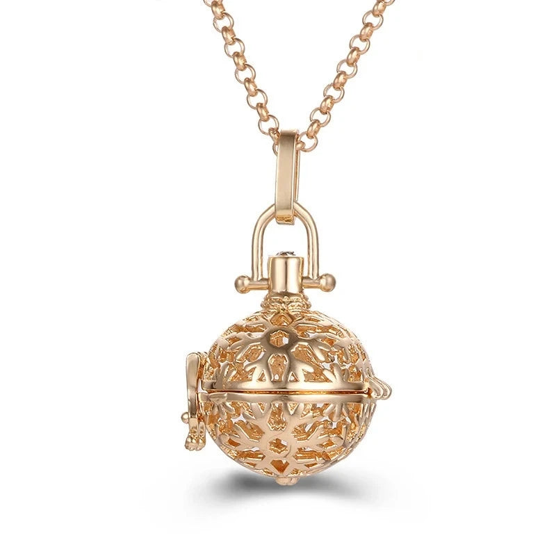 Collana con medaglione con campanellino musicale e chiamata a sfera degli angeli, collana vintage per la gravidanza.