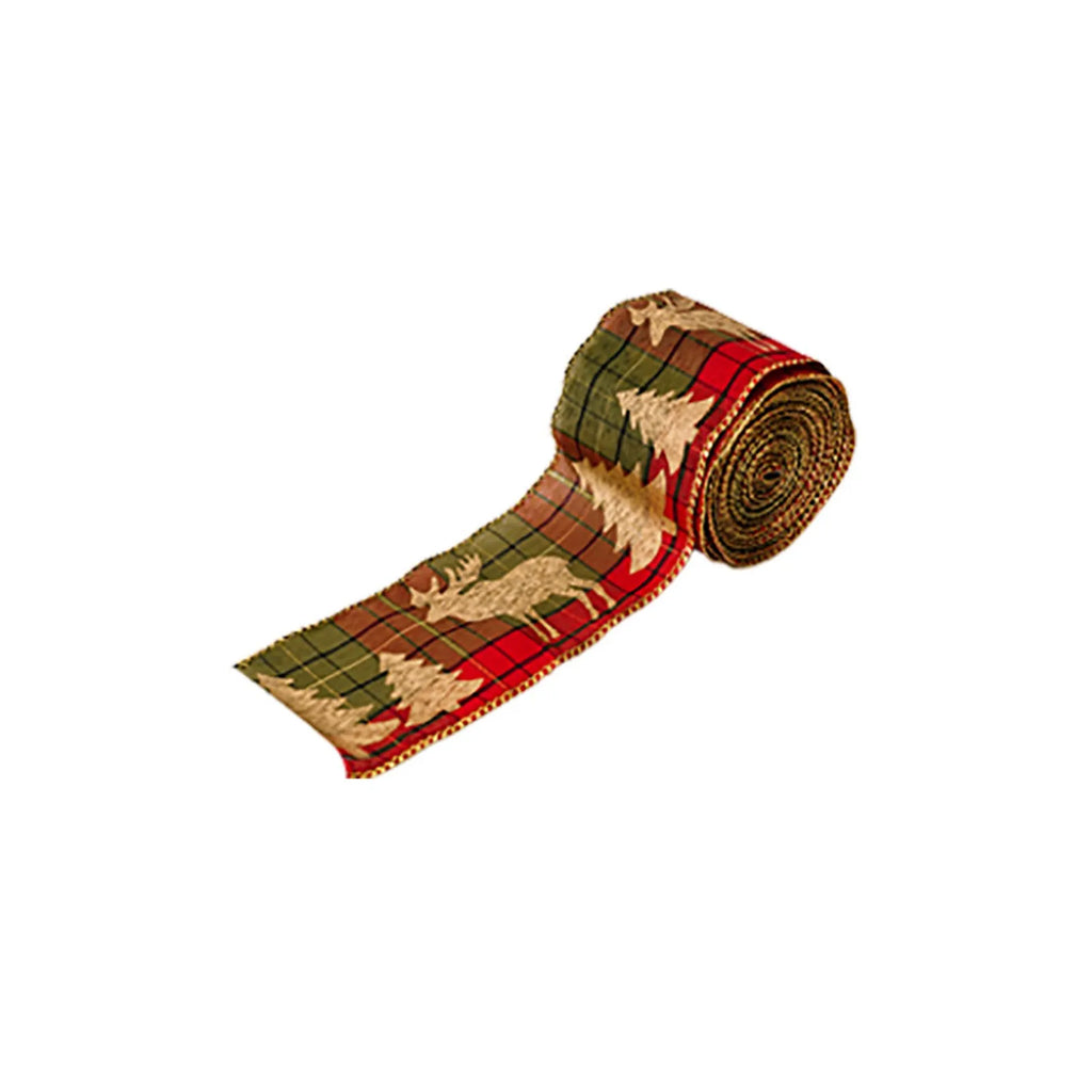 Christmas Fabric Ribbon Burlap Wreat Gift.