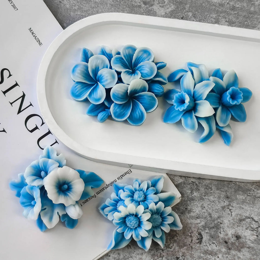 Stampo in silicone a forma di fiore per candele fai da te per aromaterapia