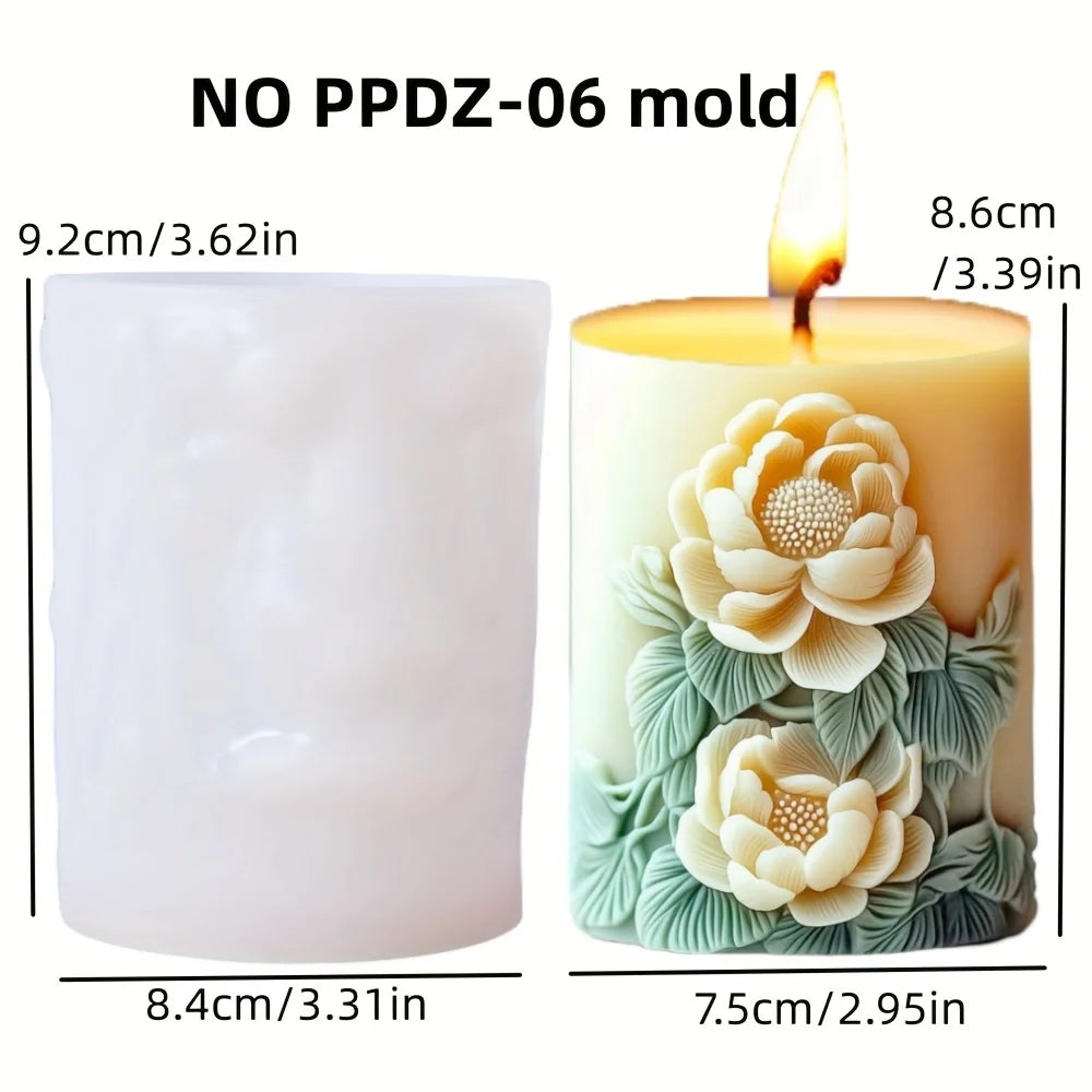 Silicone Mold Flower Lavender Gypsum Cylindrical Candle Making