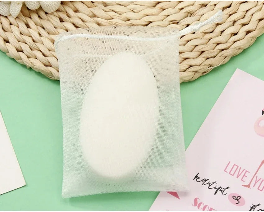Sacchetto in rete portatile per sapone schiumogeno per bagno/doccia, detergente corpo esfoliante