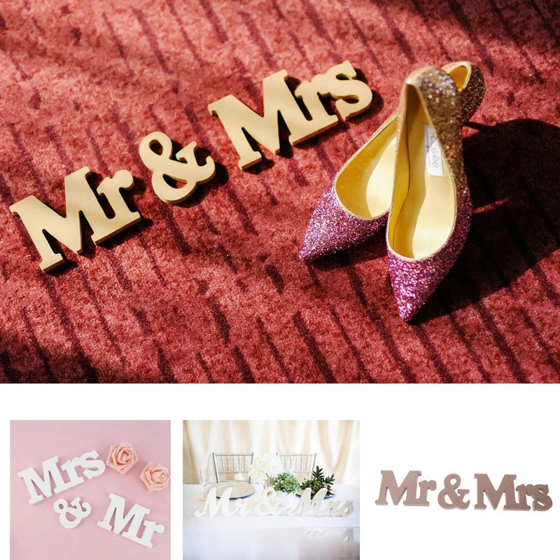 Mr &amp; Mrs Decor NUOVE decorazioni per matrimoni, cartello per matrimonio bianco color tronco.