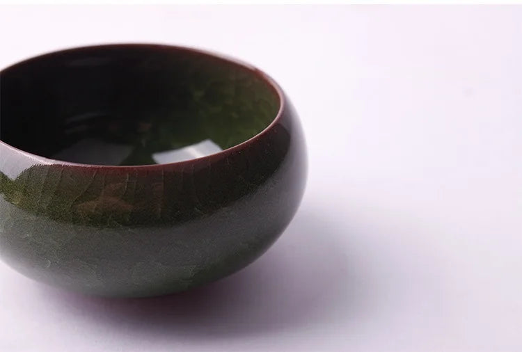 Handmade Ice Crack Ceramic Candlestick Bowl