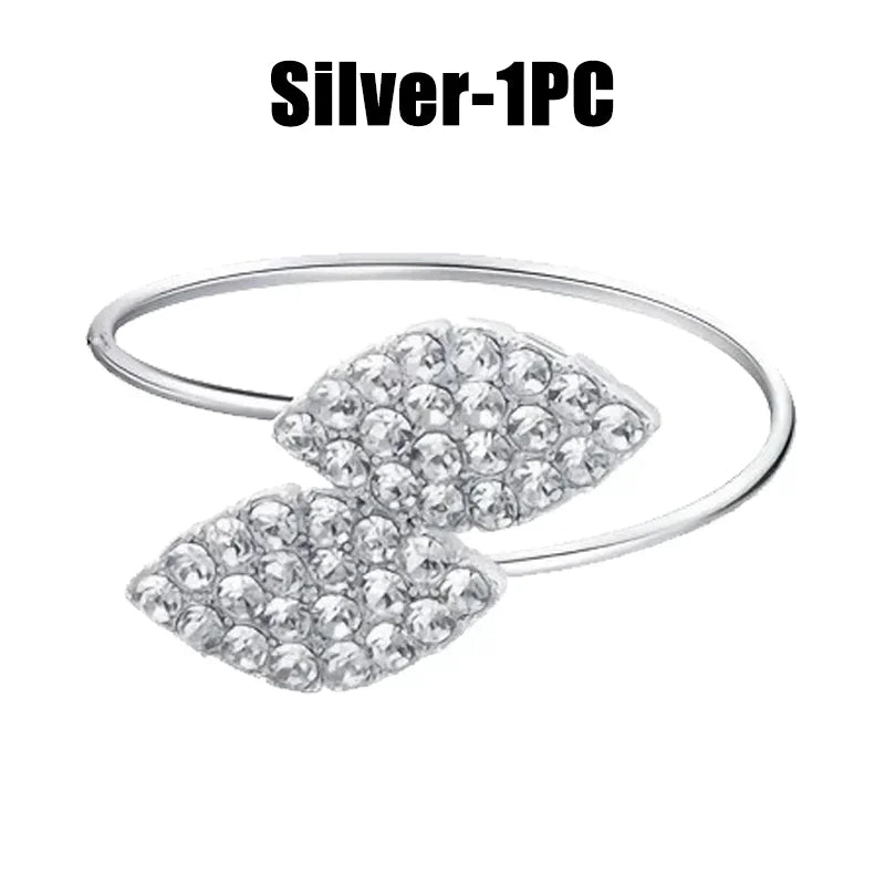 Anelli per tovaglioli con foglie, eleganti decorazioni da tavola in foglia d'oro.