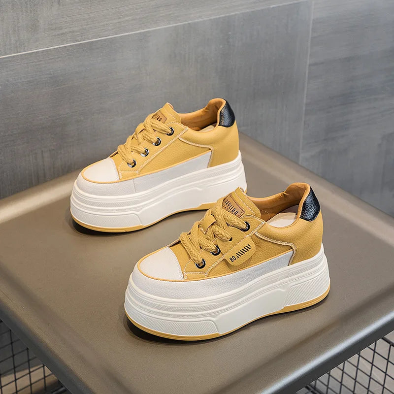 Fujin platform sneakers for women Genuine Leather