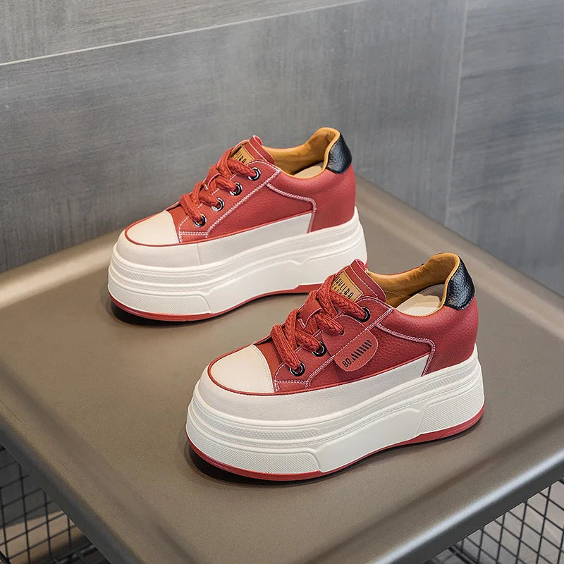 Sneakers con plateau Fujin da donna in vera pelle