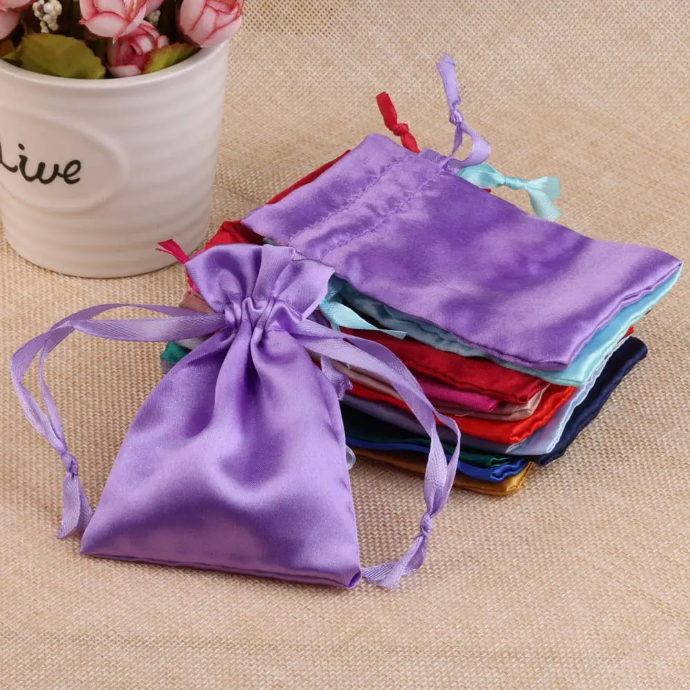 Satin Drawstring Pouch For Packing Gift Bag.