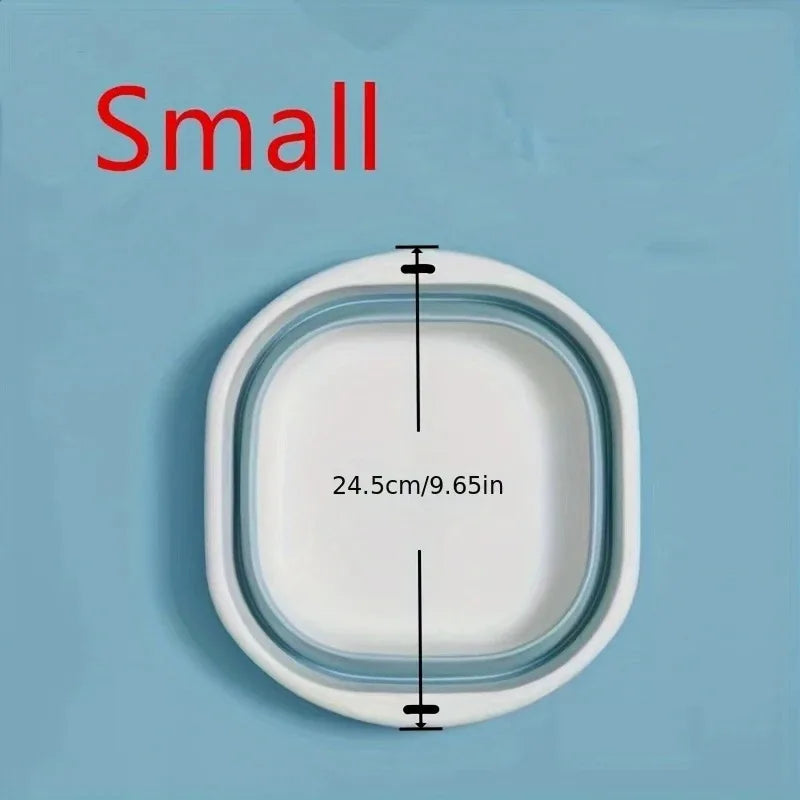 Cestini portabiancheria pieghevoli per lavabo, confezione da 3, salvaspazio.