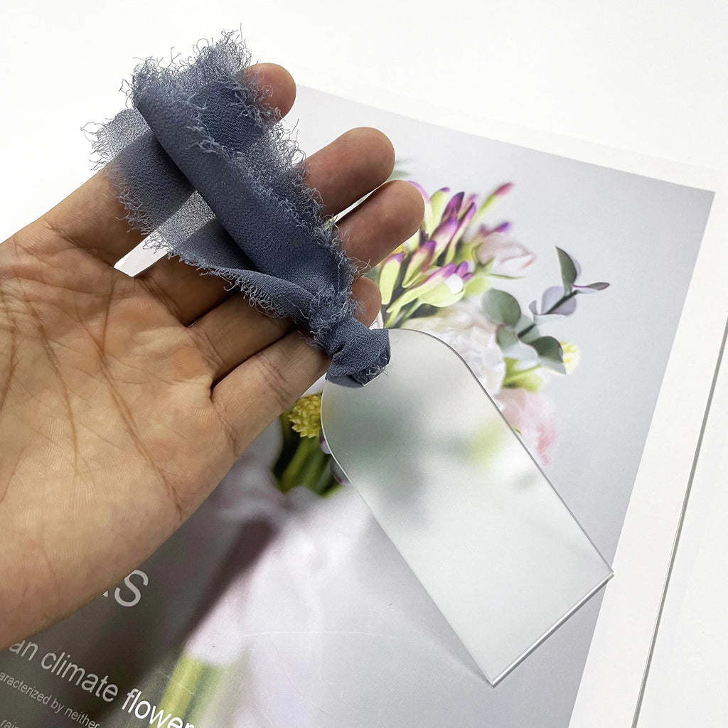 Tarjeta de lugar de boda de acrílico con arco de etiqueta de nombre de acrílico esmerilado, 10/20/50 piezas