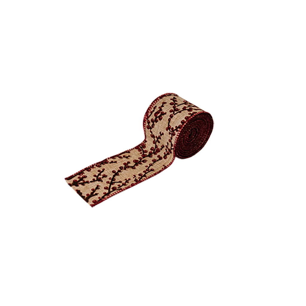 Christmas Fabric Ribbon Burlap Wreat Gift.