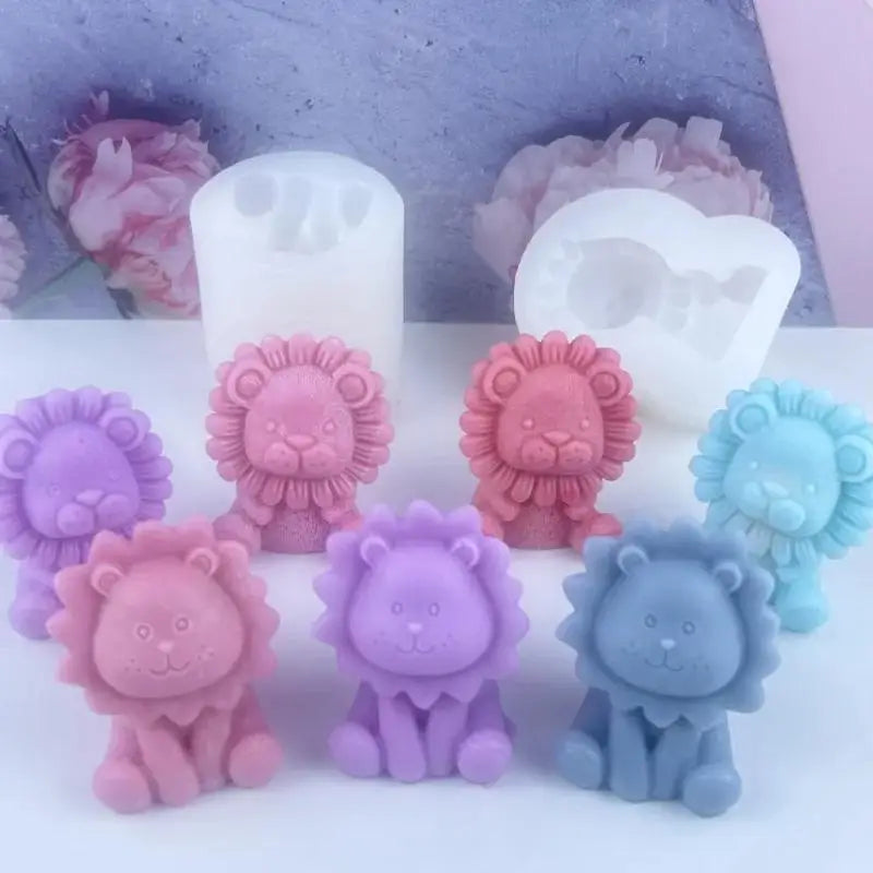 Lion Silicone Candle Mold Size: 7.2*6*3