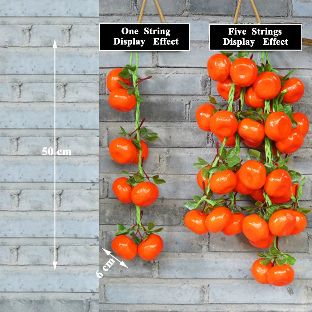 Künstliche Schnüre bilden verschiedene Gemüse- und Obstsorten nach.