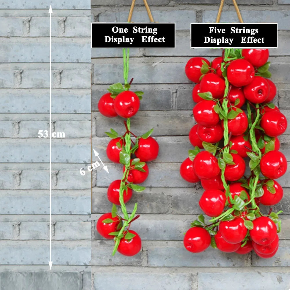 Künstliche Schnüre bilden verschiedene Gemüse- und Obstsorten nach.