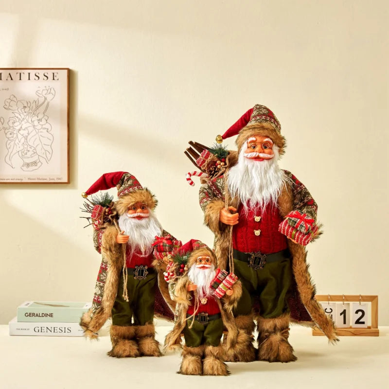 Grandi bambole di Babbo Natale decorative da 60 cm, Babbo Natale in piedi.