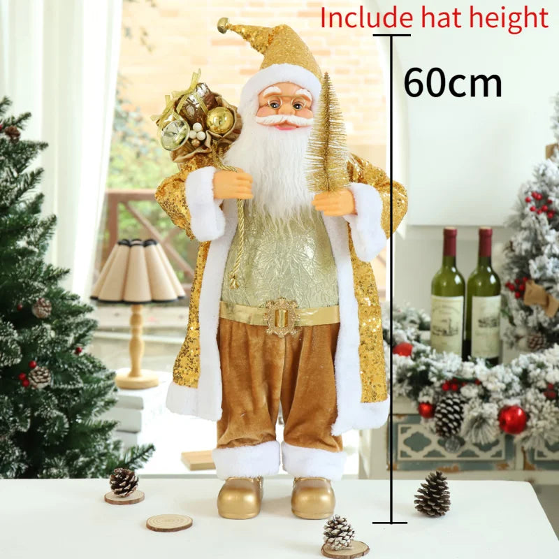 Grandi bambole di Babbo Natale decorative da 60 cm, Babbo Natale in piedi.
