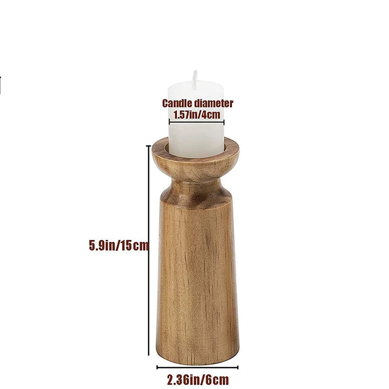 Portacandele vintage in legno, tavoli da pranzo, matrimoni, feste.