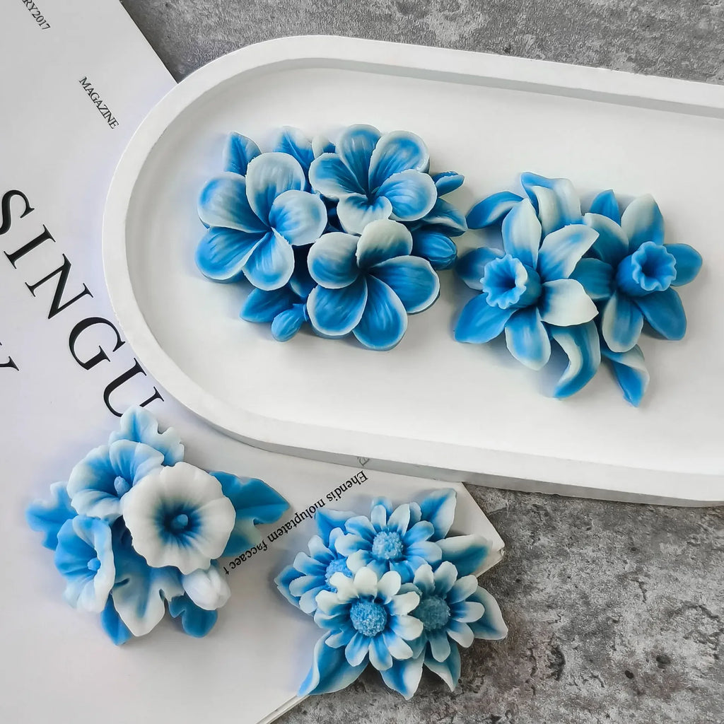 Stampo in silicone a forma di fiore per candele fai da te per aromaterapia