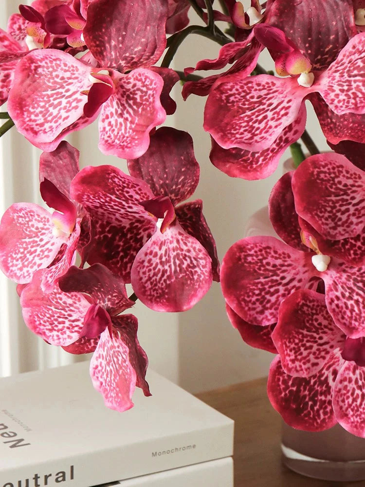 Artificial Vanda Orchid Stem Deep Pink Orchid.