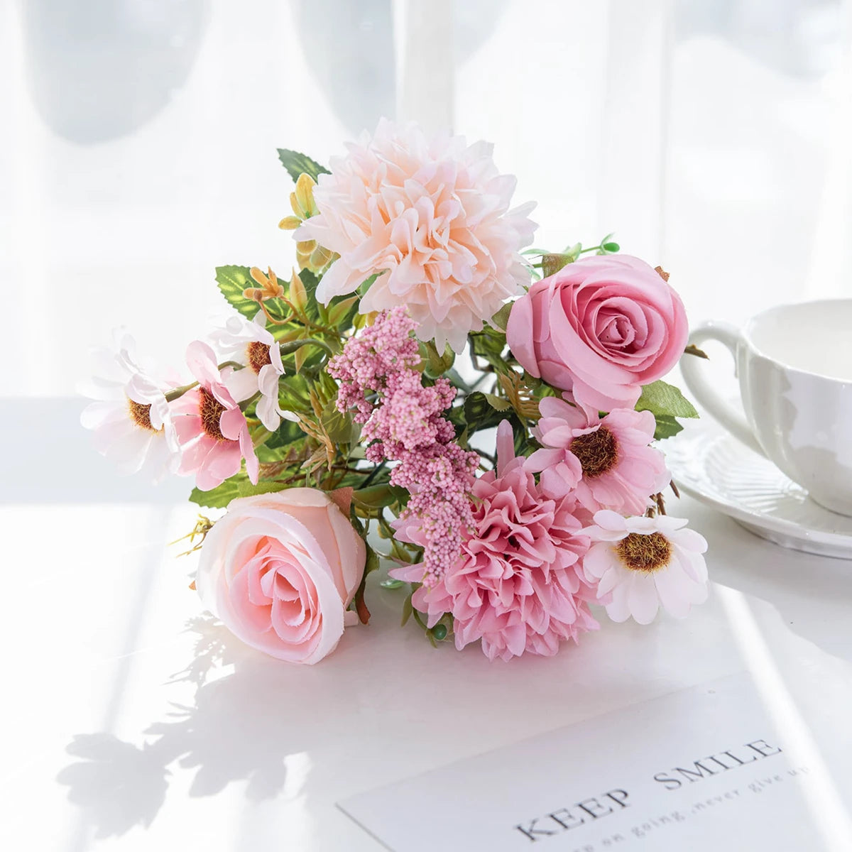 1/4 Stück künstliche Blumen, günstige Neujahrsdekorationen, Hochzeit, Garten, Pfingstrosenbogen, Weihnachten, Zuhause, künstliche Seidenrosen, Hortensien, Vase, DIY