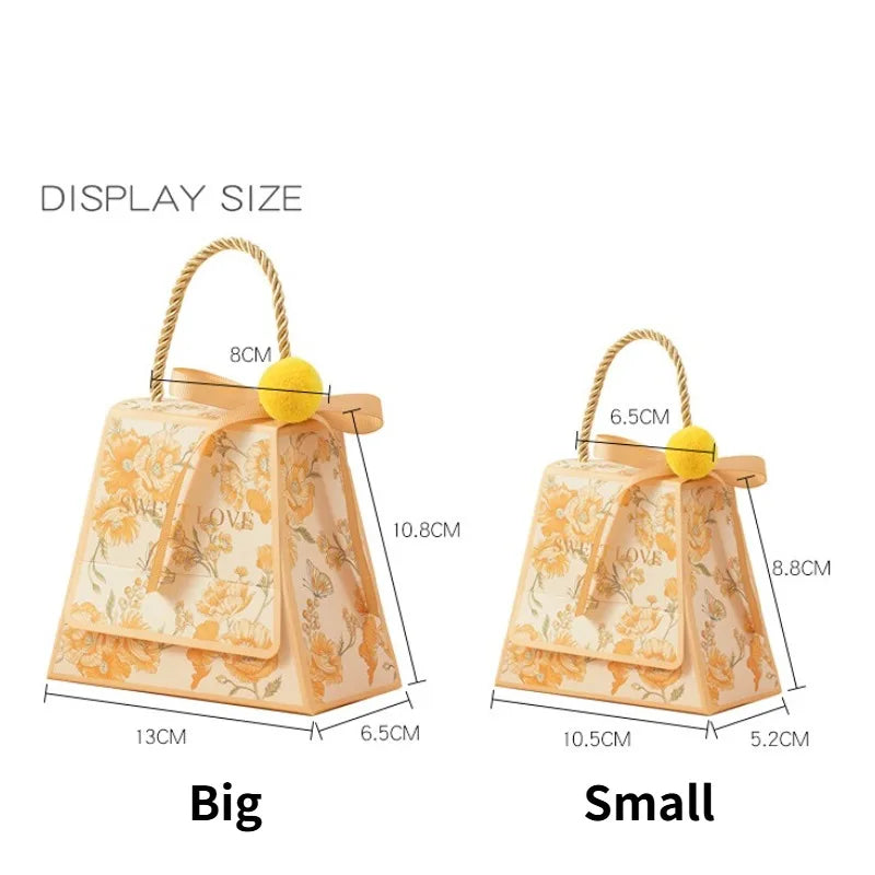 Bolsa de regalo de boda con flores de cartón, 10 unidades