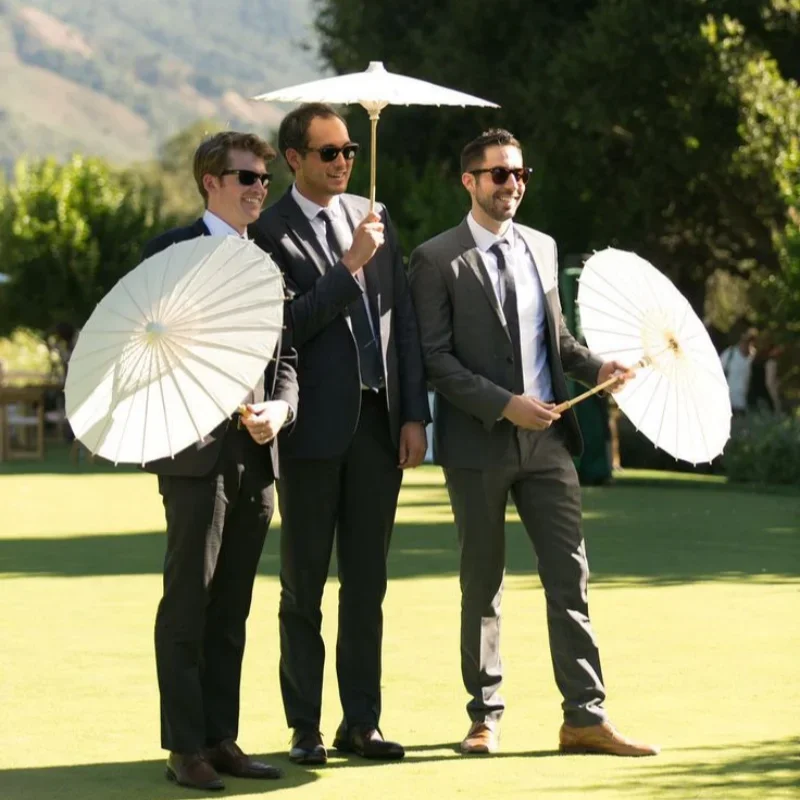 Ombrelloni di carta - 30-50 pezzi, 80 cm, bianchi, per decorazioni nuziali.