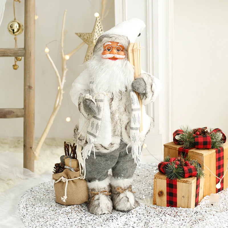 Grandi bambole di Babbo Natale decorative da 60 cm, Babbo Natale in piedi.