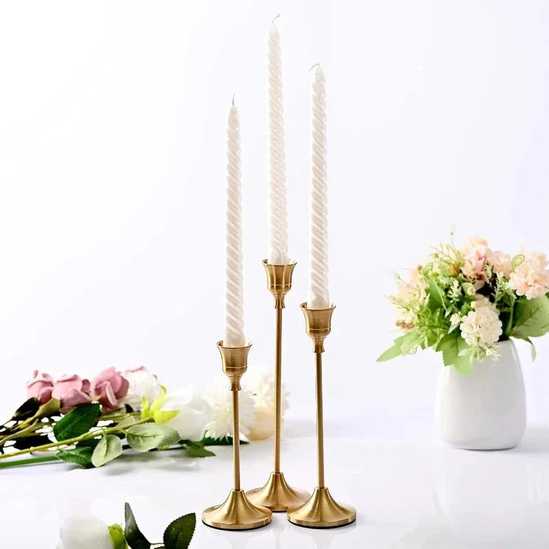 Vintage and elegant metal tabletop candle holders 1pc/3pcs