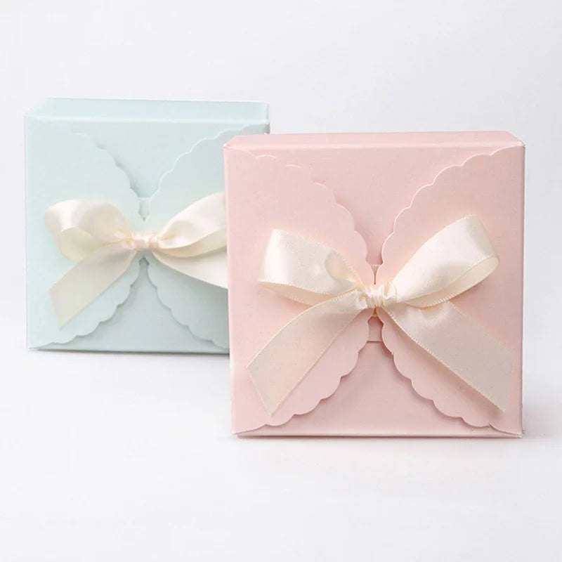 Wave Solid Kraft Paper Candy Box 10/20Pcs Wedding Favor Gift Box.