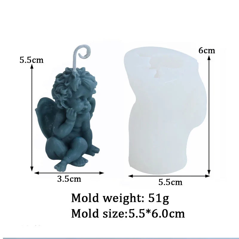 Lovely Angel Silicone Mold Aromatherapy Candle Plaster Making.