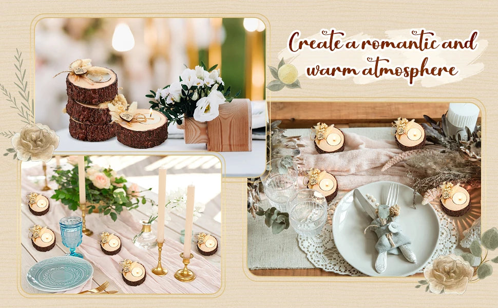 Guest Gift Candles Wedding Wooden Tealight Candle Holders 10/15/20 Pieces Gifts Party Favors