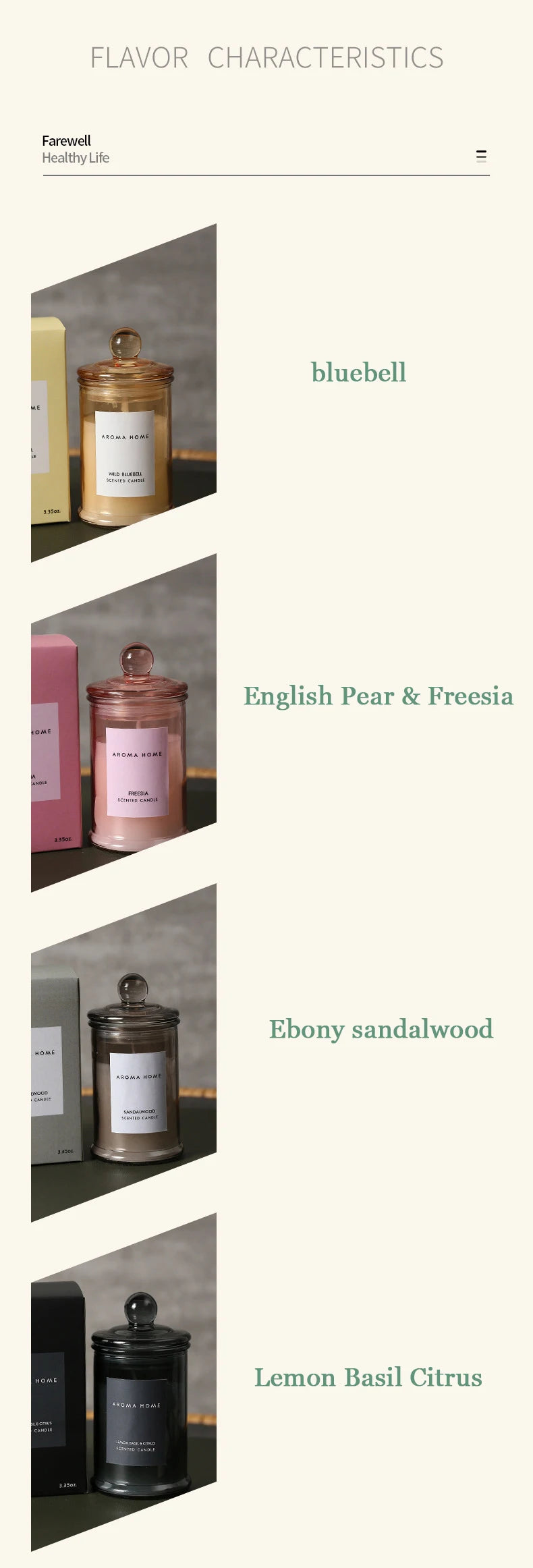 Candela profumata in barattolo di vetro vintage, cera di soia, aromaterapia