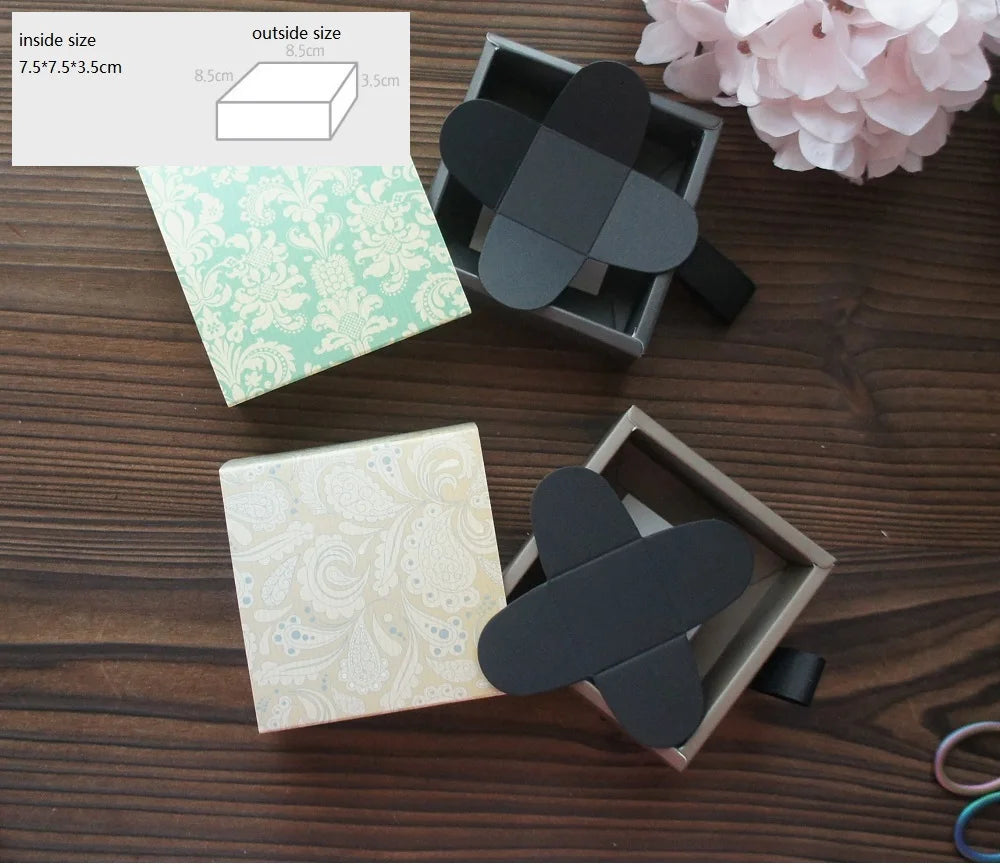 Elegant Blue Yellow Flower Pattern 3 Size 10 Set Gifts Packing