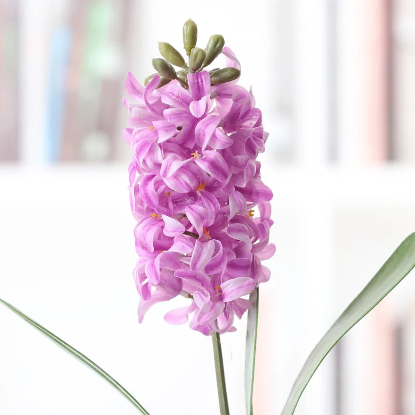 Hyacinth Single Branch With Leaf 3D Artificial Flower.
