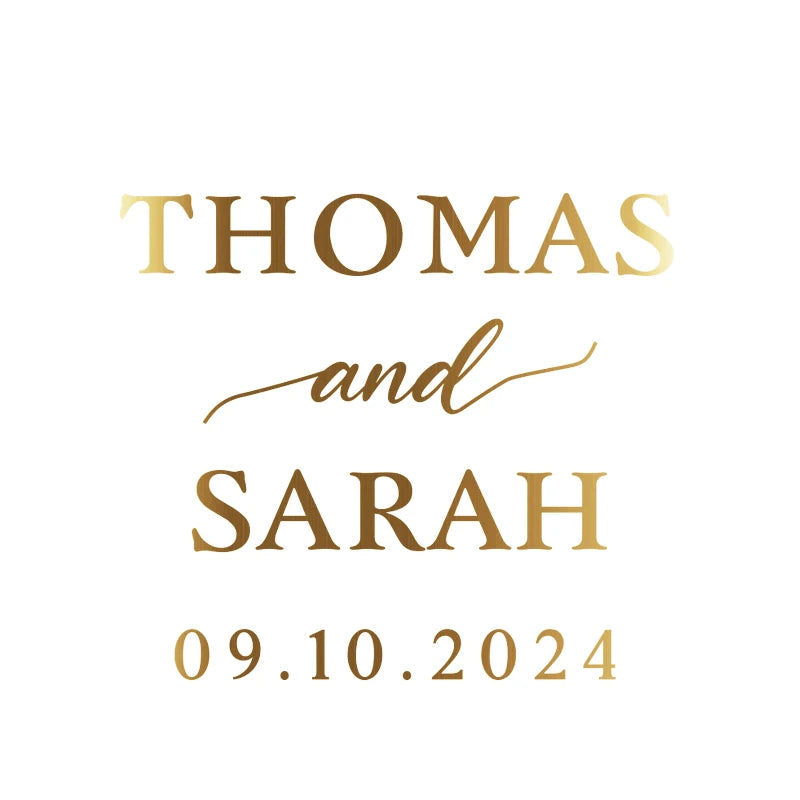 Gold Foil Clear Label Stickers Ideal For All Event Stationery.