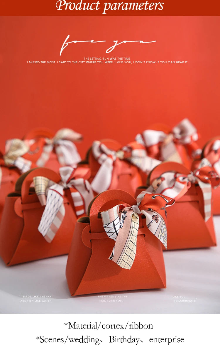 Mini bolso de mano de cuero con lazo (5 unidades)