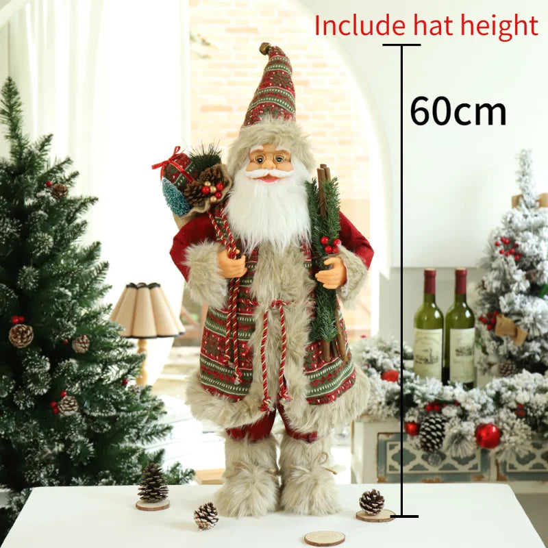 Grandi bambole di Babbo Natale decorative da 60 cm, Babbo Natale in piedi.