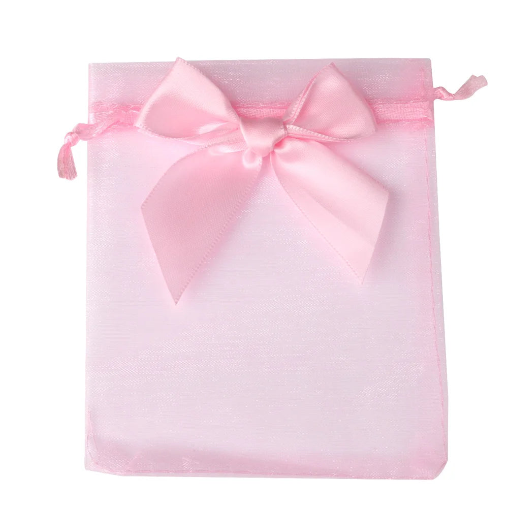 Organza Gift Bag Bow knot Drawstring Pouch.