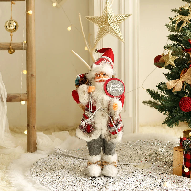 Grandi bambole di Babbo Natale decorative da 60 cm, Babbo Natale in piedi.